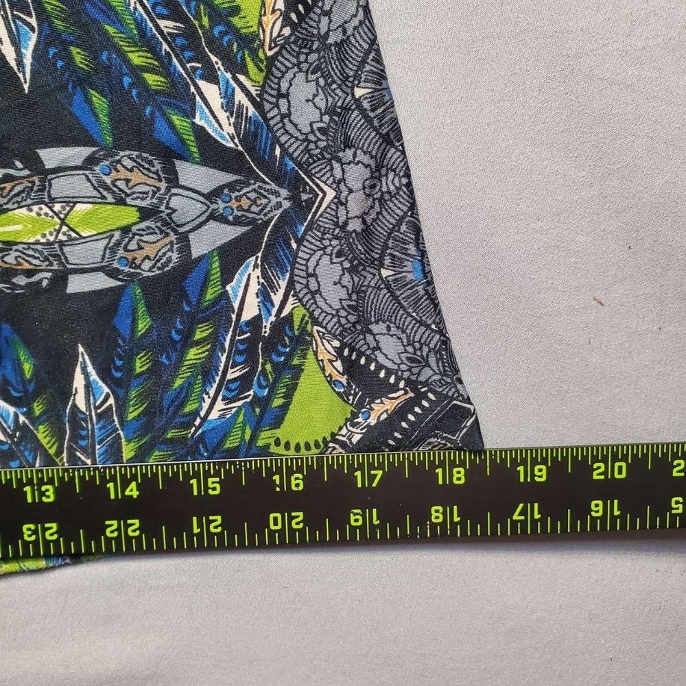 True Light USA Y2K Mandala Peacock Wide Leg Jumpsuit Women S Blue Strapless Boho - Picture 10 of 12